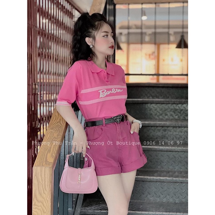 Áo len montogi cổ bẻ thêu BB cho nữ
