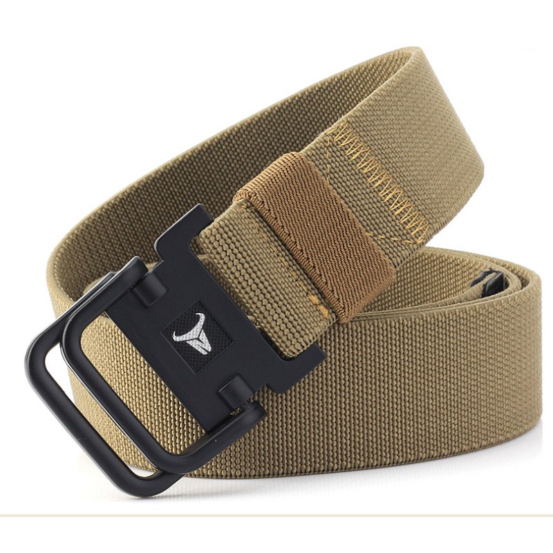 Dây nịt vải dù thắt lưng vải canvas nylon belt full black dây co dãn đầu nịt sơn đen dài khóa đôi vòng lặp D | BigBuy360 - bigbuy360.vn