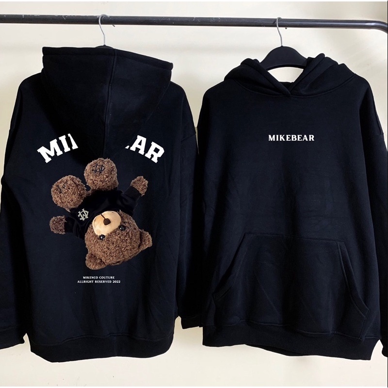 Áo hoodie MikeBear gấu ngược in trước sau BIGOMALL - Áo nỉ mũ nam nữ uinsex chất nỉ cotton dày dăn