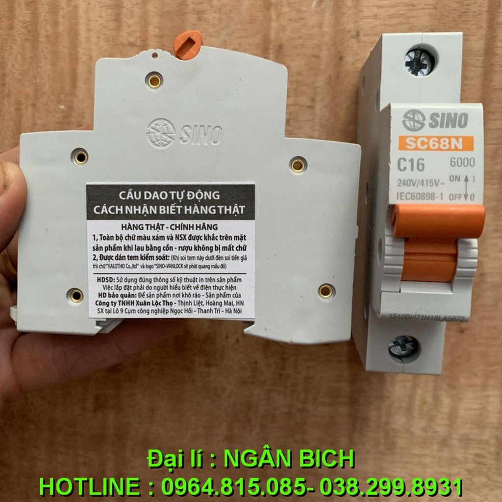 Attomat  đơn đôi attomat chống giật cầu dao tự động 1 pha  2 pha  3pha Sino- Hàng Chính Hãng MODEL SC68N