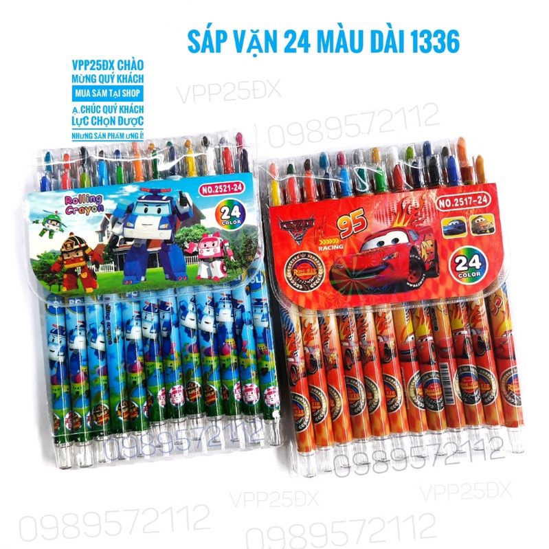 Bút sáp vặn 24 màu dài mã 1336