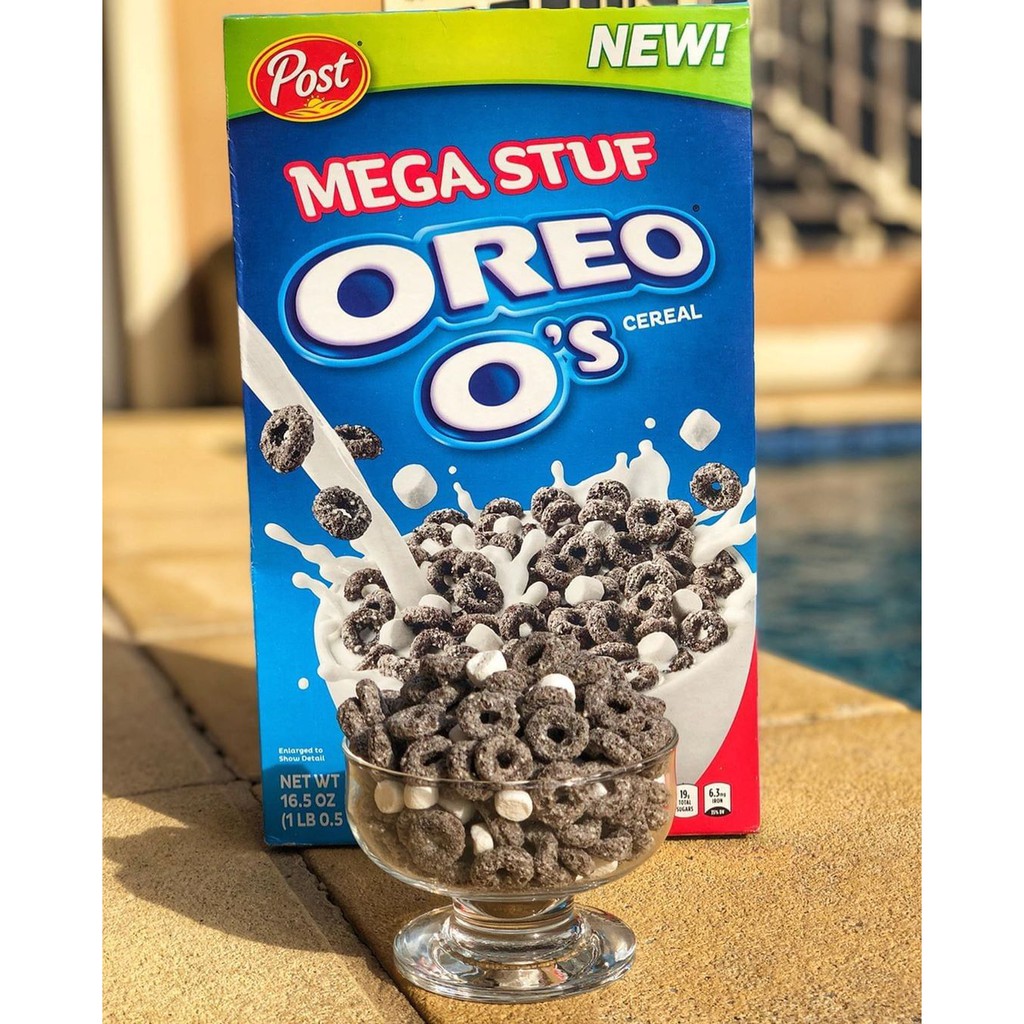 (Hàng Mỹ) Hot - Ngũ cốc ăn sáng Oreo O's Cereal, Mega Stuf Marshmallows