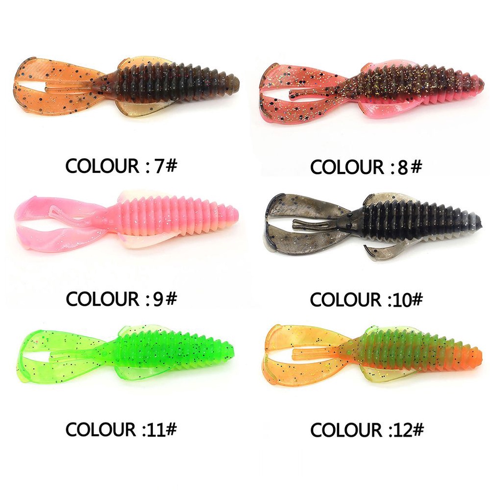 MUVAKO Bộ 10 Mồi Câu Cá Nhân Tạo Hình Giun 8cm 4.5g Mềm