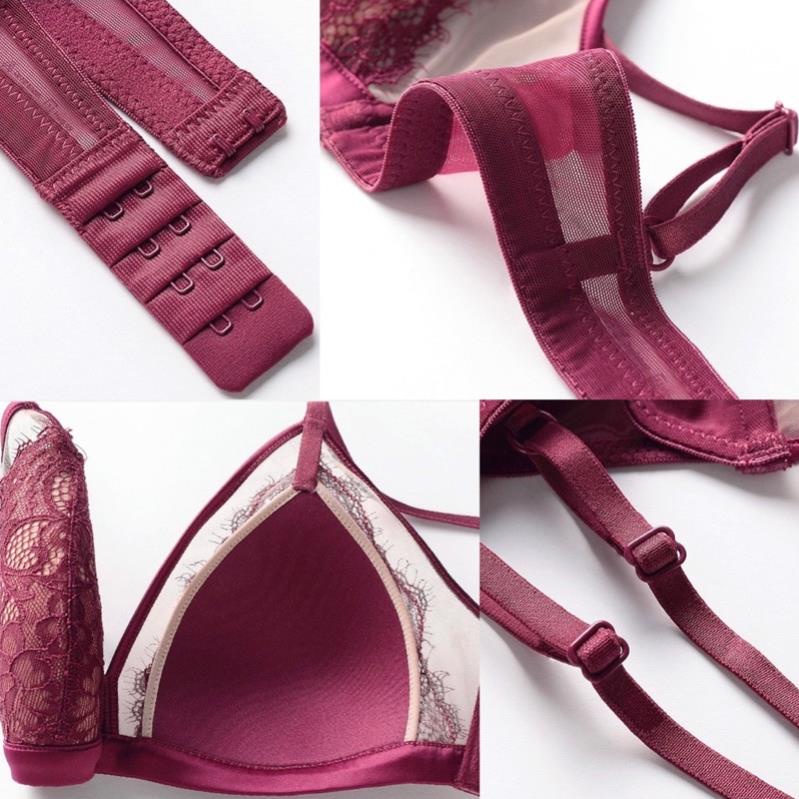 Bộ Đồ Lót Ren Lưới Không Gọng Mềm Mại Sexy 677