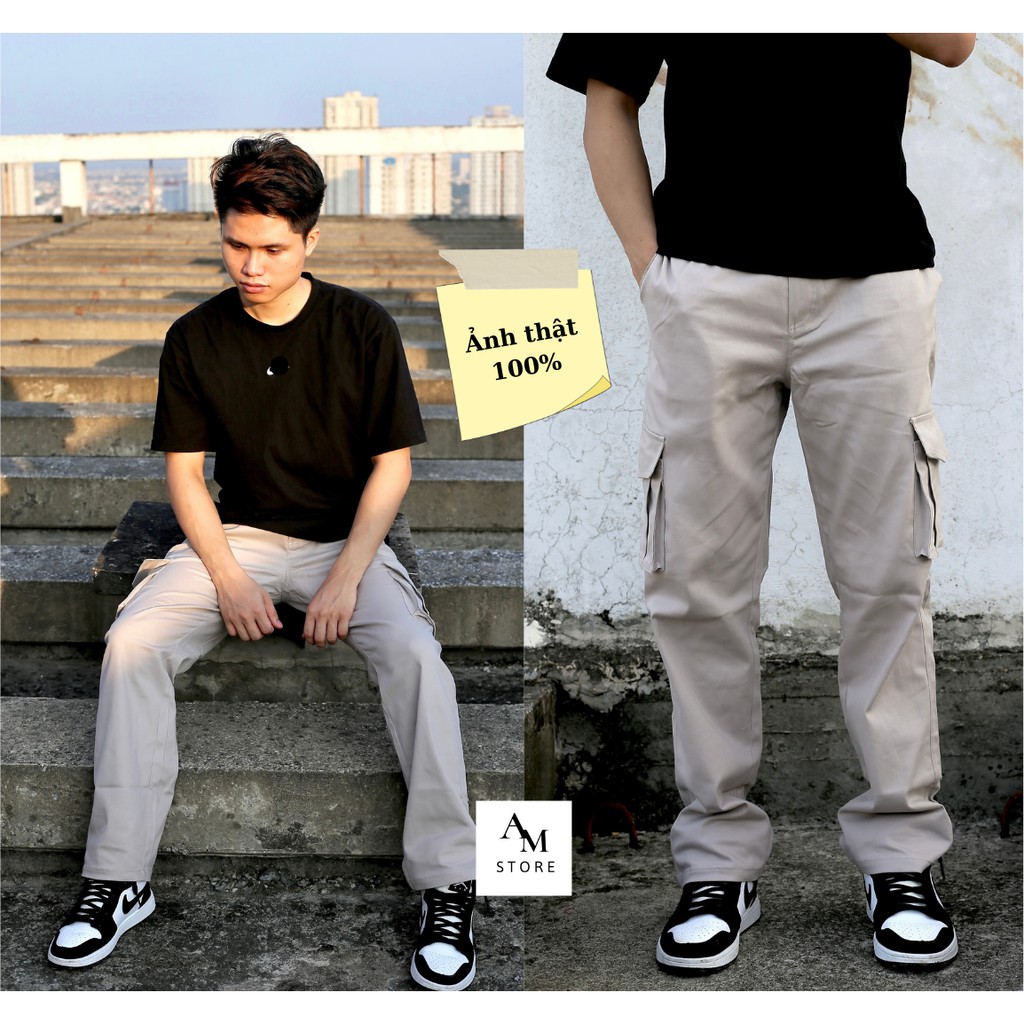 Quần Cargo Pants, Quần Kaki Túi Hộp Chất Đẹp Không Nhăn Xù
