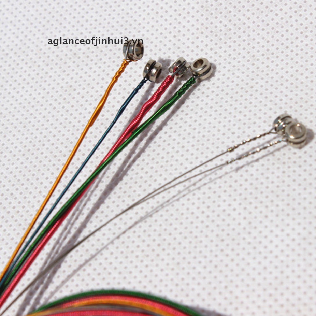 NEW One Set 6pcs Rainbow Colorful Color Strings For Acoustic Guitar  Accessory