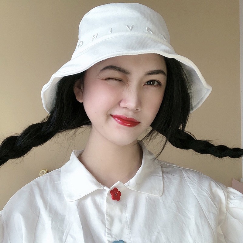 Mũ Tai Bèo Thêu Chữ Phong Cách Hàn Quốc