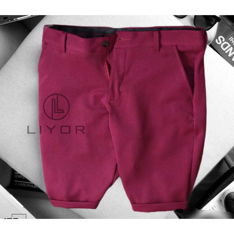 Quần short (DEALSHOCK) nam vải kate dày dặn thiết kế trơn đơn giản - Liyorshop - QKKN5001