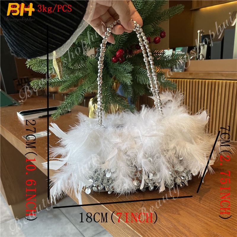 Túi Đeo Chéo Lông Vũ Thổ Nhĩ Kỳ Vintage Cho Nữ