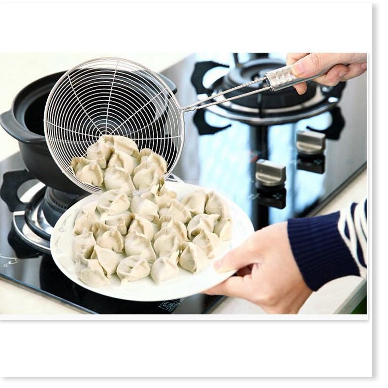 Vợt chiên vớt ráo dầu inox cao cấp - Vợt Vòng Đường Kính 16Cm