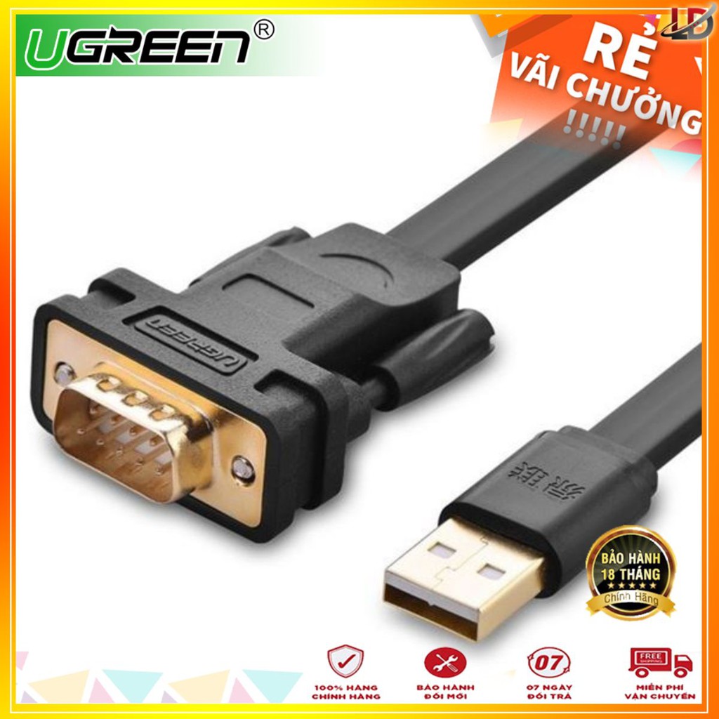 Cáp USB to COM DB9 RS232 2M UGREEN 20218 DÂY DẸT CHÍNH HÃNH