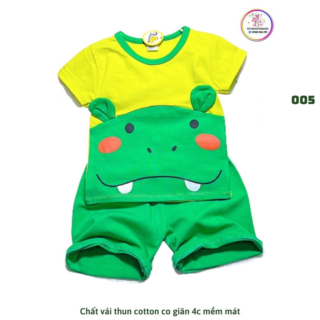 8 đến 22kg - Bộ bé trai bé gái thun cotton bé trai hình thú dễ thương 005