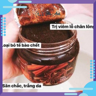 Tẩy da chết toàn thân , tẩy da chết body quế hồi và cafe nga 380ml