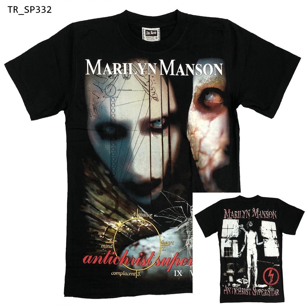Áo Rock band: áo phông Marilyn Manson TR SP332 dáng xuông oversize100% cottong Thái lan