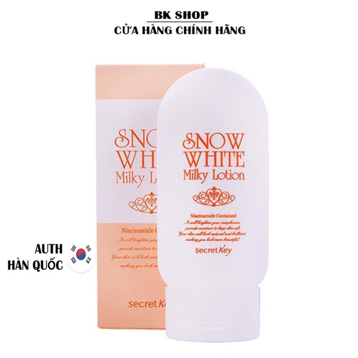 (Auth hàn) Sữa dưỡng thể trắng da Secret Key Snow White Milky Lotion 120g