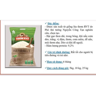 Gạo thơm RVT- VINASEED [ Túi 5kg]