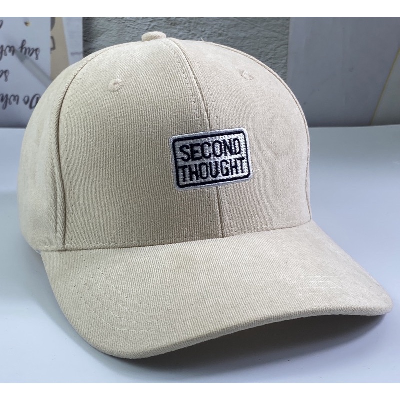 Nón kết lưỡi trai nhung thêu chữ tem nhỏ thời trang - mũ kết nam nữ thời trang trẻ