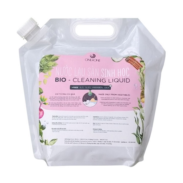Nước lau sàn SINH HỌC One4One 1l - Lên men từ THỰC VẬT - SẠCH & An TOÀN cho cả DA BÉ