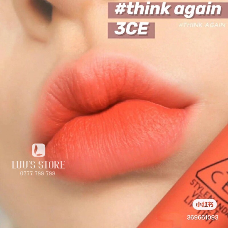 Son 3CE Velvet #Think Again - Hồng Nude Coral