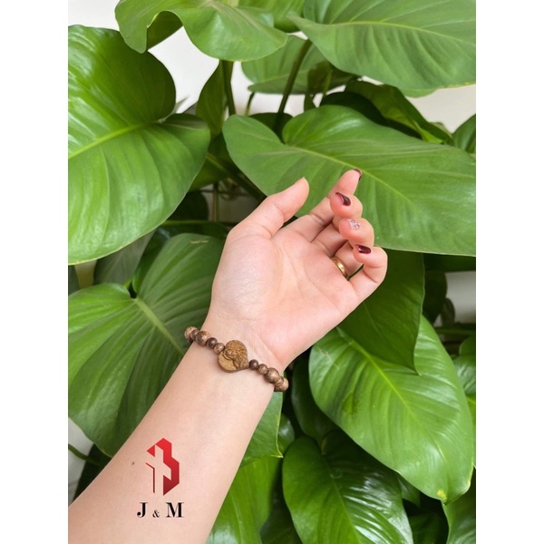 Vòng Tay Thời Trang, Chuỗi Trầm Hương Tốc Tự Nhiên Mix Charm Trái Tim Đức Mẹ