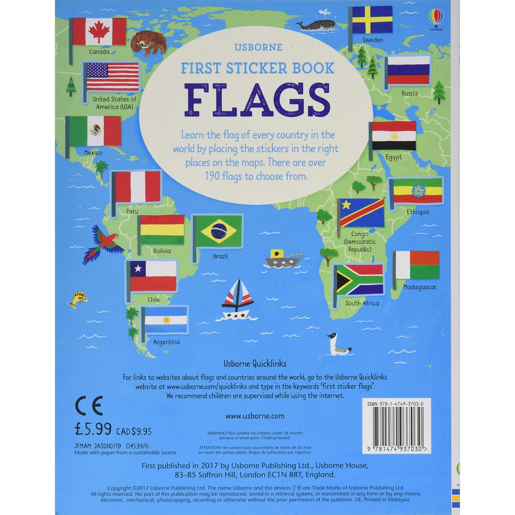 Sách - First Sticker Book Flags