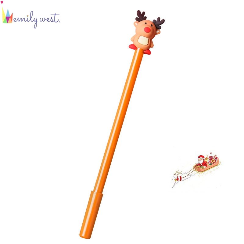 1 Bút Bi Họa Tiết Người Tuyết / Cây Thông / Ông Già Noel Hoạt Hình Sáng Tạo Dễ Thương