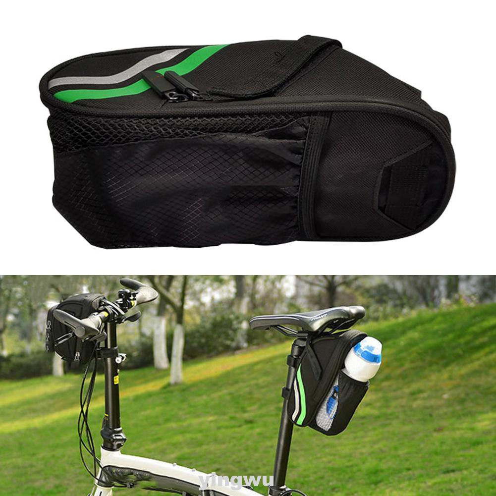 Removable Oxford Cloth Durable Rear Seat Easy Install With Reflective Stripe Bike Saddle Bag