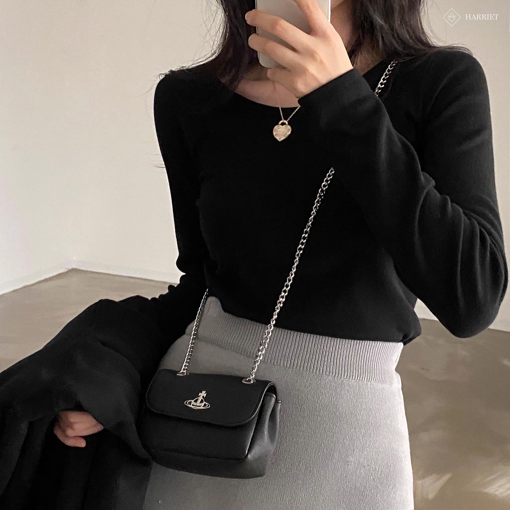 [Mã BMBAU50 giảm 7% đơn 99K] Áo len mỏng cổ tròn pullover basic Tee Harriet