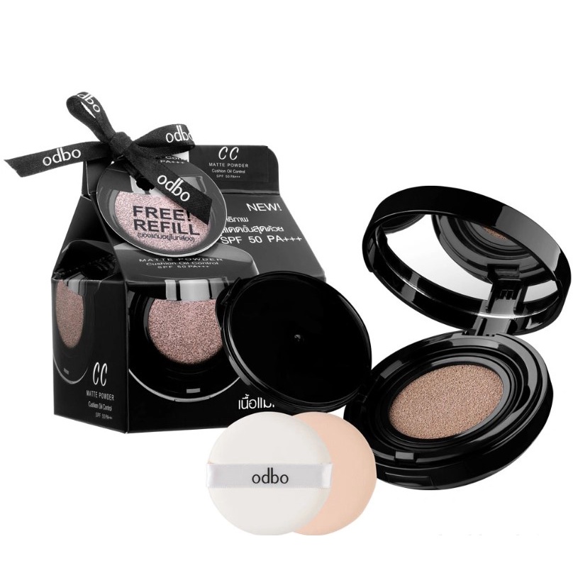 Phấn Nước CC Odbo Cushion Matte Powder Oil Control SPF 50 hàng Thái Lan (TẶNG 1 LỖI KEM)