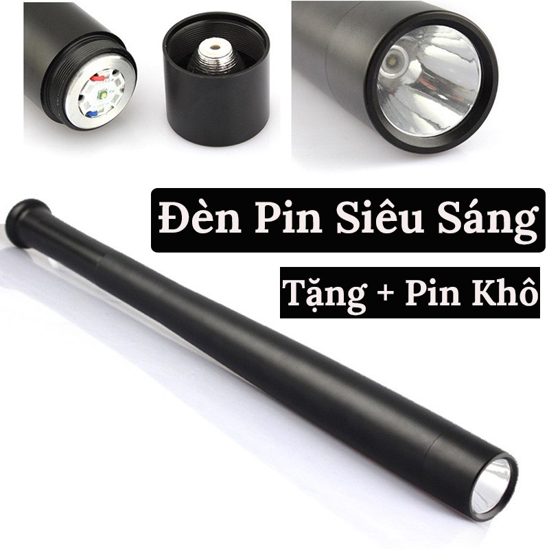 Đèn Pin Siêu Sáng (Tặng PIN KHÔ) Dài 43CM – Chất Liệu Hợp Kim Nhôm