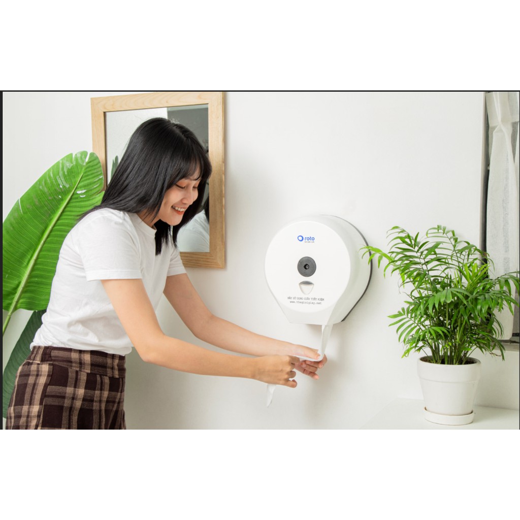 Giấy vệ sinh cuộn lớn AN KHANG SOFT AKS700, 100% bột giấy nguyên sinh, dùng trong nhà vệ sinh, toilet, hai lớp 700gr