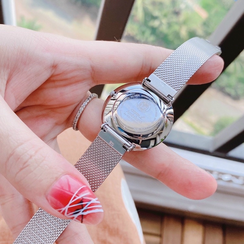 Đồng Hồ Nữ C itizen, size 32mm, Dây Lưới Thép Không Gỉ, Chống Nước 50m