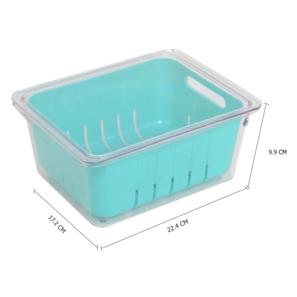 HomeBase KECH Hộp bảo quản tủ lạnh có nắp và 1 giỏ W22.4xD17.2xH9.9cm