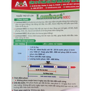 Thuốc trừ cỏ lúa Lambast 60EC/ chai 100ml