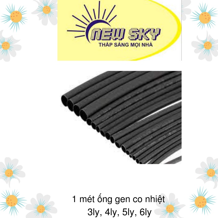 1 mét ống gen co nhiệt  3 ly, 4 ly, 5 ly, 6ly (Giao màu ngẫu nhiên)