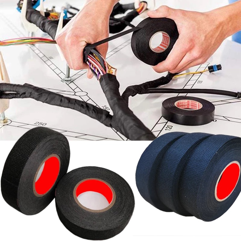 1 băng keo vải dán cách nhiệt bảo vệ dây cáp xe hơi