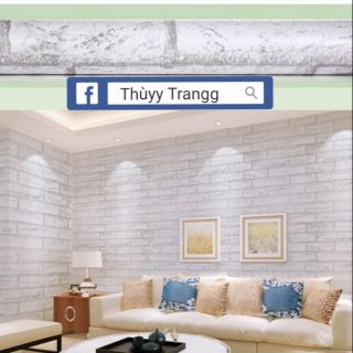 Giấy dán tường gạch trắng khổ 45cm