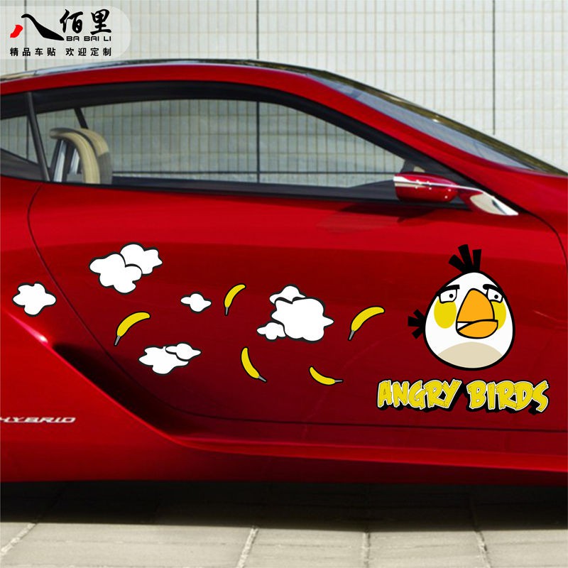 Miếng Dán Trang Trí Xe Hơi Họa Tiết Hoạt Hình Angry Birds Vui Nhộn Sáng Tạo