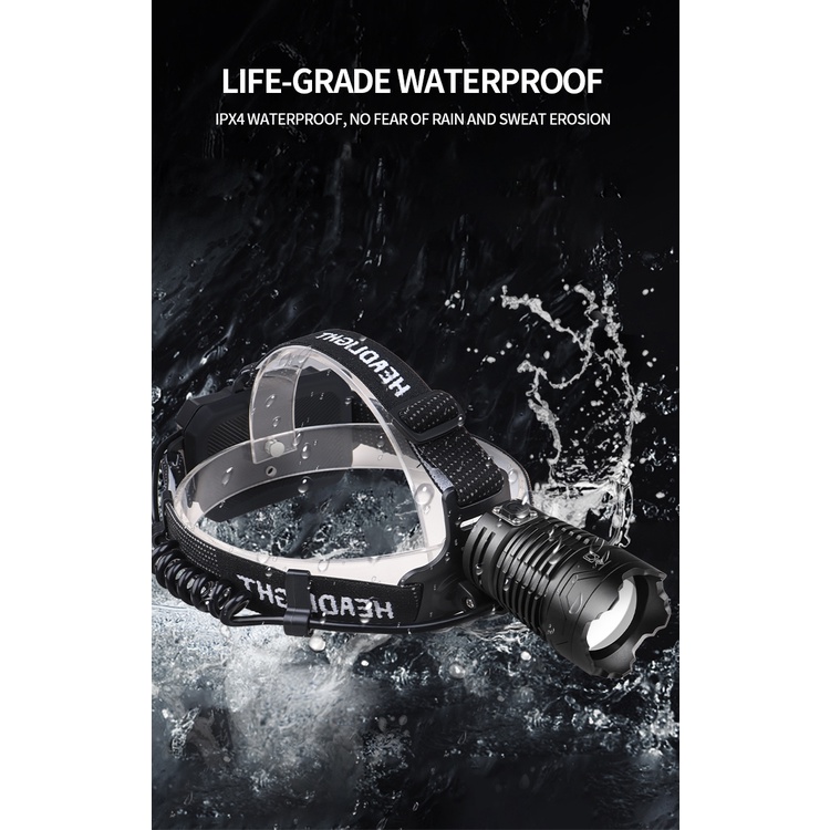 Đèn pha siêu sáng Pocketman 2000000 XHP360 36 lõi Type-C 18650 chất lượng cao chuyên dụng