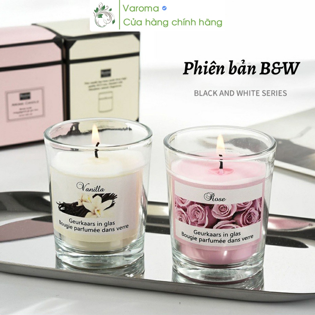 Nến Thơm B&W Thiết Kế Cao Cấp Không Khói Thơm Phòng Thư Giãn Tinh Dầu Thiên Nhiên Sáp Đậu Nành An Toàn NEN09