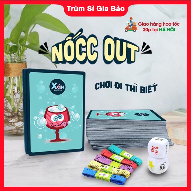 Bộ Bài Uống Bia Rượu NỐC OUT 60 Lá  Bản Đặc Biệt  Bài Drinking Game Dành Cho Team Chuếnh Choáng _ Xàm Shop.