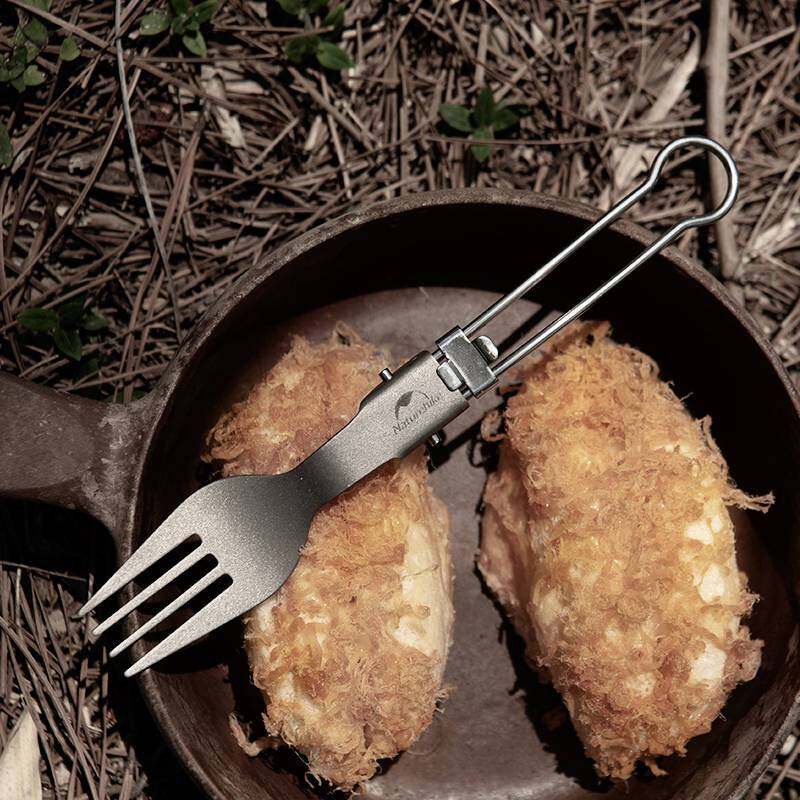 Naturehike Bộ Muỗng Nĩa Bằng Hợp Kim Titan Có Thể Gấp Gọn Tiện Dụng Mang Theo Du Lịch Dã Ngoại