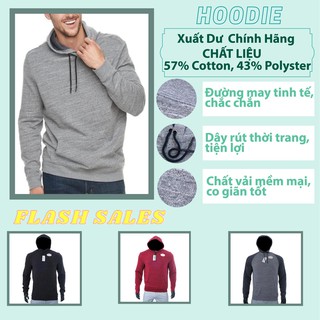 Áo Khoác Nam Hoodie Regular Fit Vải Poli Cotton Xuất Dư FO76SHOP