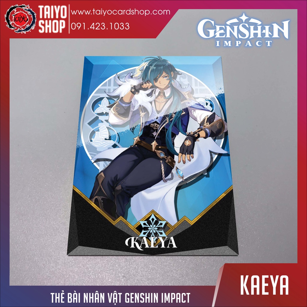 Thẻ bài sưu tầm card custom bánh xốp Genshin Impact Kaeya