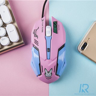 Rhd. Chuột Quang Có Dây Chơi Game Thiết Kế Hình Mèo LUNA/Chuột Máy Tính Màu Hồng/Xanh Dương