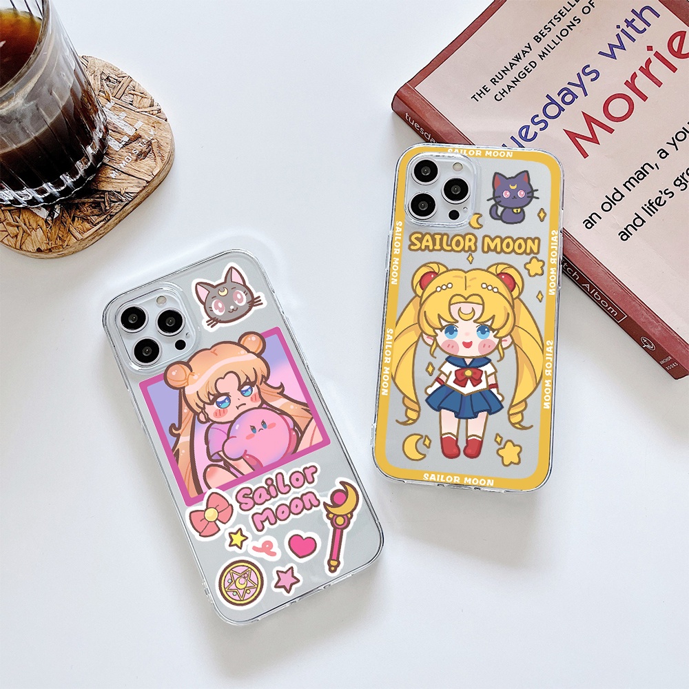 Sailor Moon Ốp Điện Thoại Hình Thủy Thủ Mặt Trăng Cho iPhone 11 12 13 pro max XS X XR XSMax 7 8 6 6s plus 5 4 SE 2020
