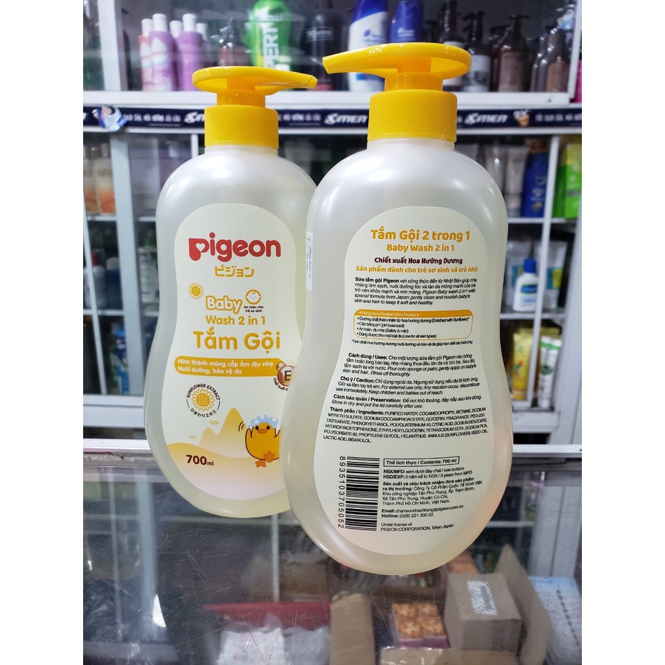 Sữa tắm gội 2 trong 1 Pigeon 700ml