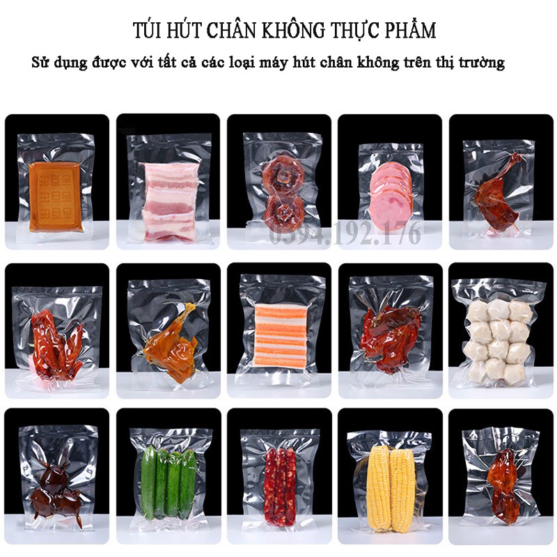 Túi Hút Chân Không Thực Phẩm 100 Túi Mặt Nhám 15x20cm Chuyên Dụng Cho Máy Hút Chân Không PAPAA.HOME