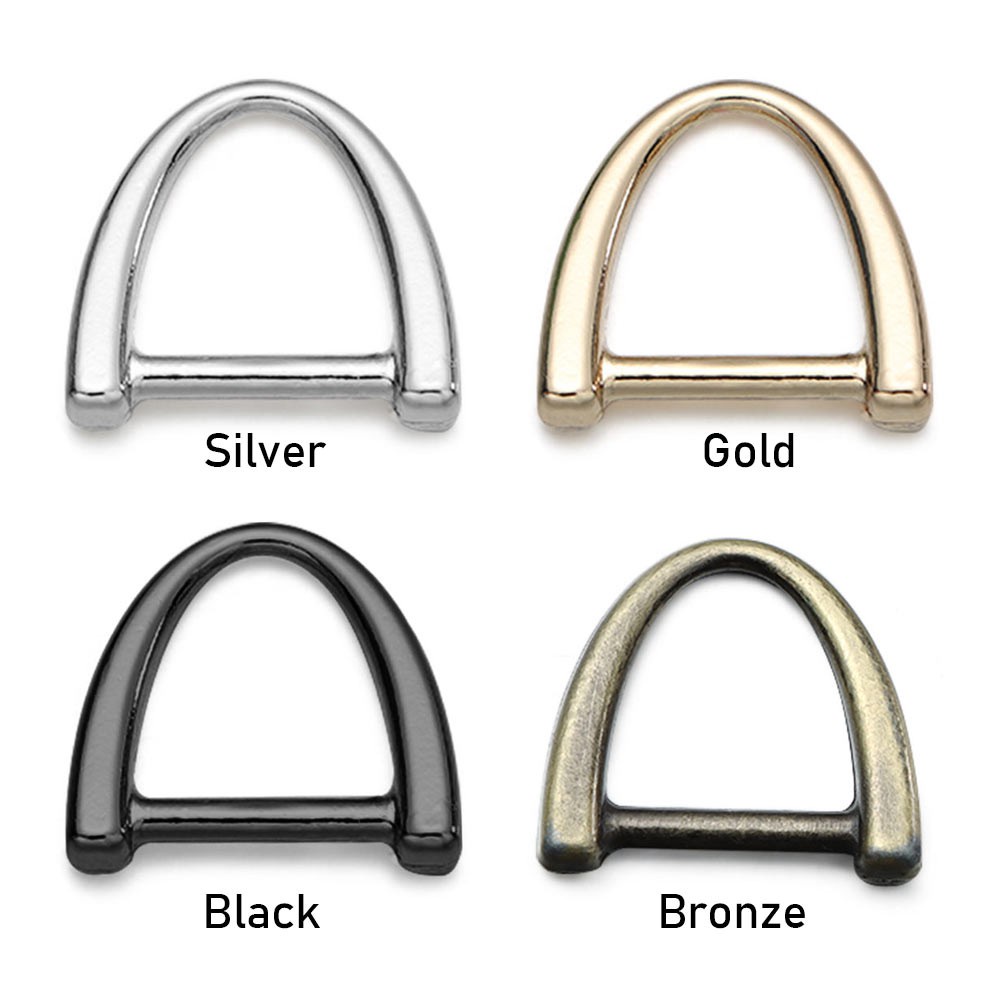 PEONY 14*10mm D Ring Belt Handle Shoulder Webbing Buckles Metal Buckle Bag Strap Parts Open Screw Leather Craft Detachable Removable Shackle Clasp/Multicolor