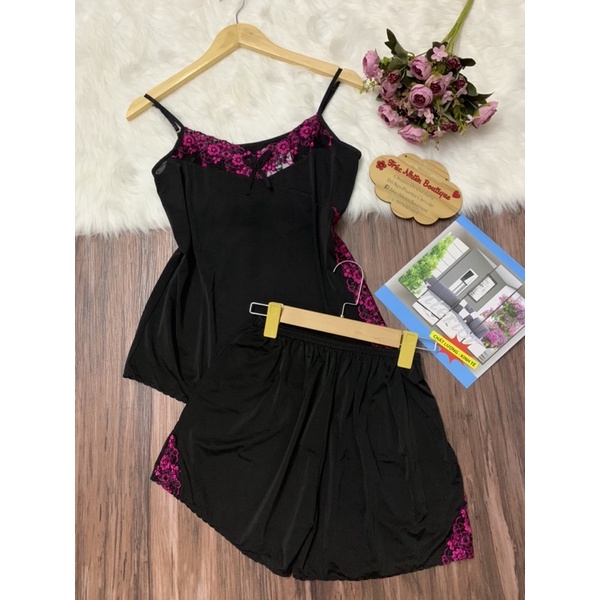 Combo 2 bộ ngủ phối ren thun lạnh